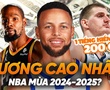 Durant, Curry và Nikola Jokic: Điểm danh các cầu thủ lương cao nhất NBA mùa giải 2024-25