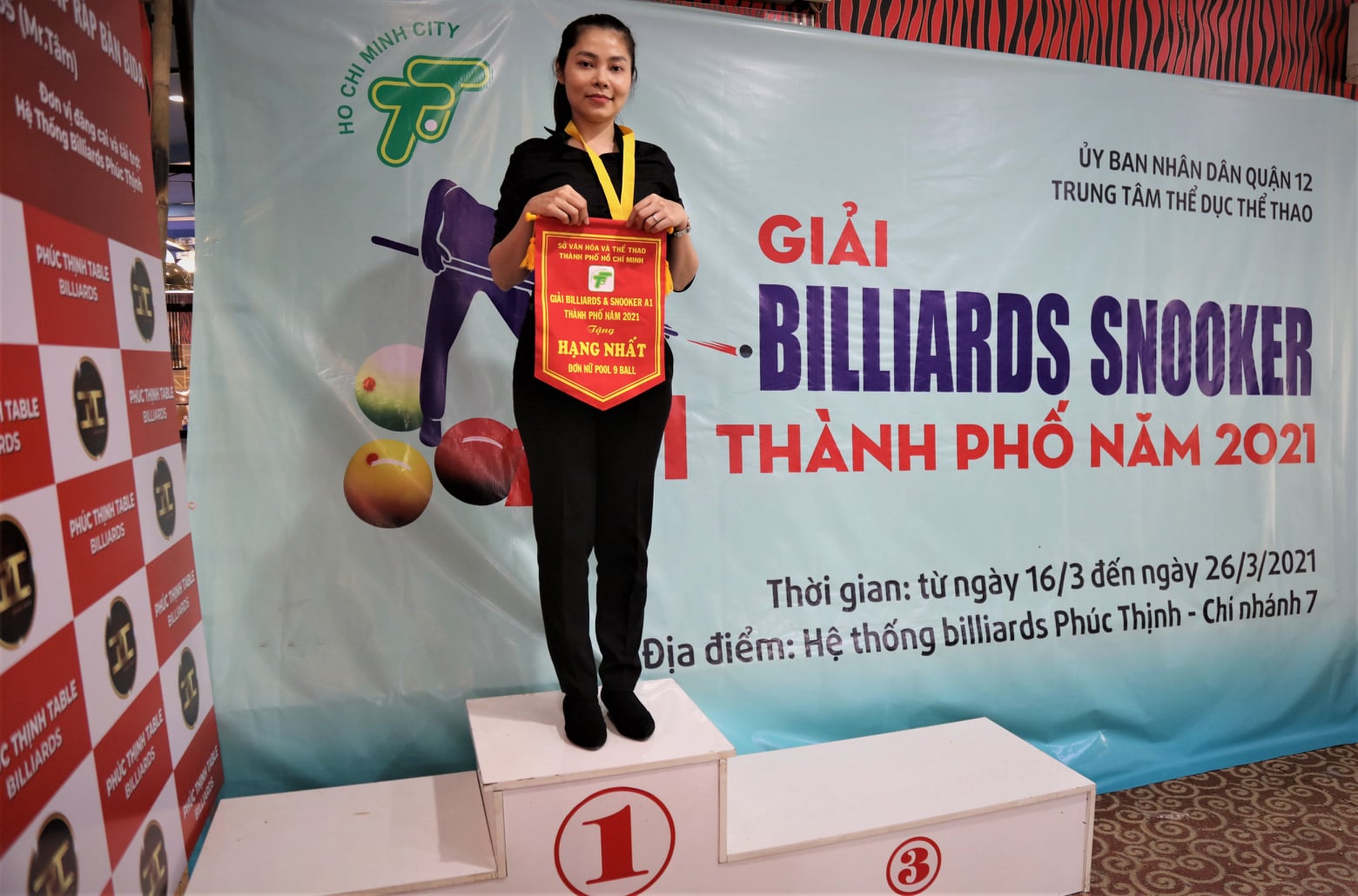 Người đẹp Huỳnh Thị Ngọc Huyền vô địch giải A1 Billiards & Snooker Tp HCM 2021