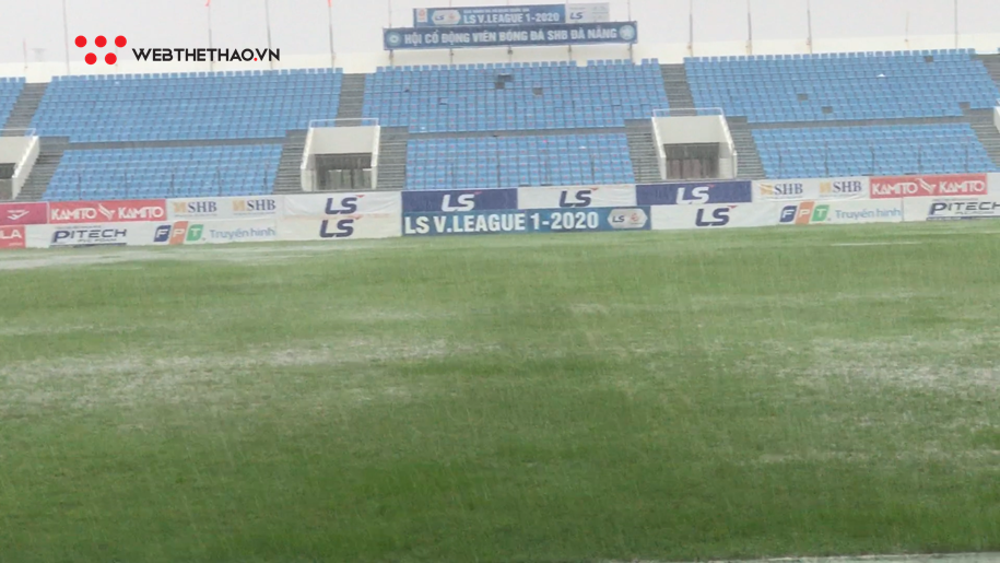 Hải Phòng FC không thể tập làm quen sân vì mưa lớn ở Đà Nẵng