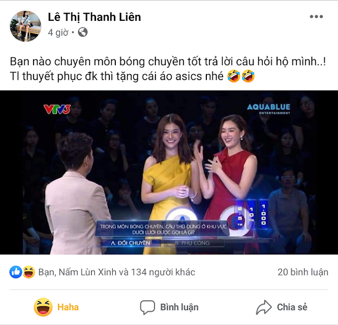 Giới chân dài bóng chuyền “dậy sóng” vì câu hỏi của Gameshow trên truyền hình