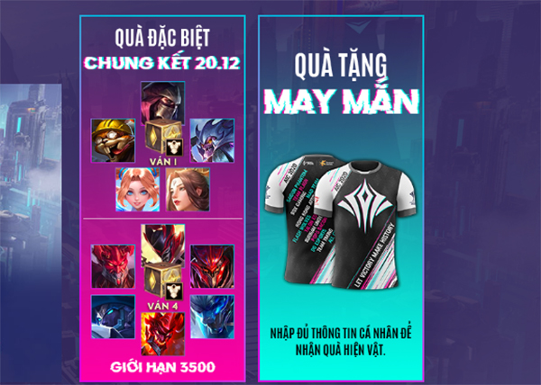 Nhận quà Liên Quân từ sự kiện AIC 2020 trận chung kết