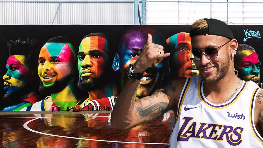 Sao bóng đá Neymar khoe sân bóng rổ cực xịn, tri ân nhiều ngôi sao và huyền thoại NBA