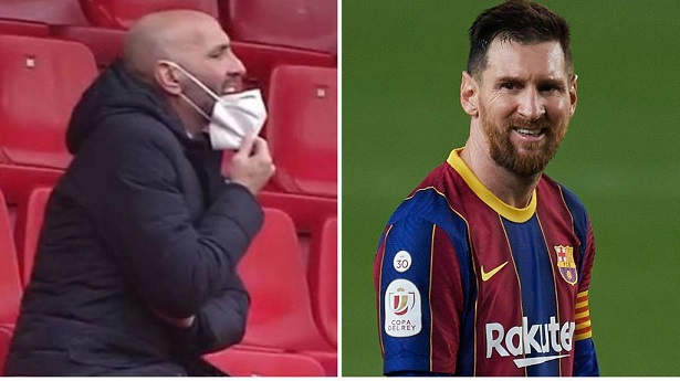 Messi cãi nhau với Giám đốc thể thao Sevilla trong đường hầm