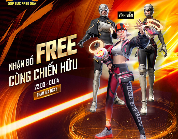 Góp sức hốt quà Free Fire từ chuỗi sự kiện chung tay 2703.ff.garena.vn