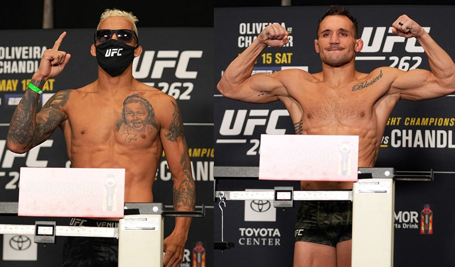 Michael Chandler, Charles Oliveira hoàn thành mức cân cho UFC 262