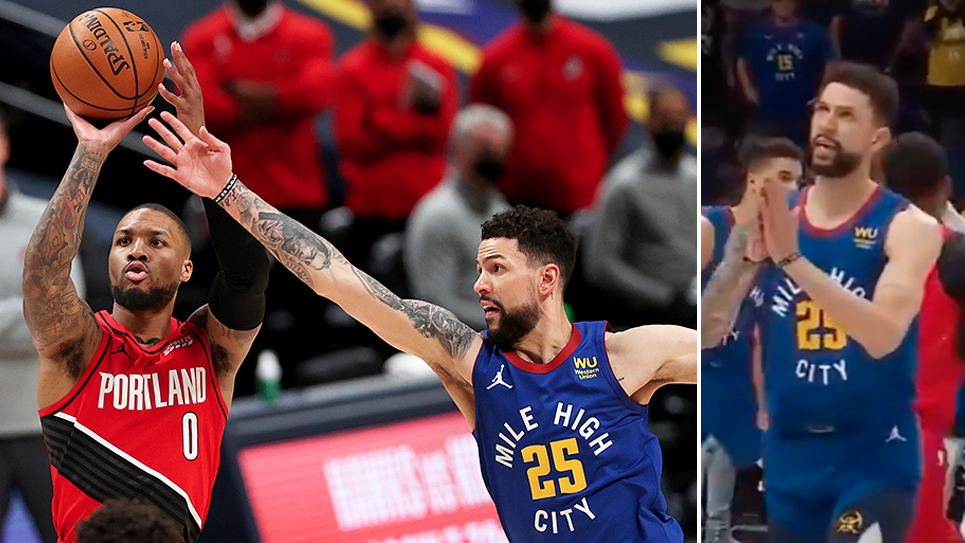 Hài hước hình ảnh Austin Rivers “cầu trời” sau khi Damian Lillard ném trượt: “Cậu ta kinh khủng thật”