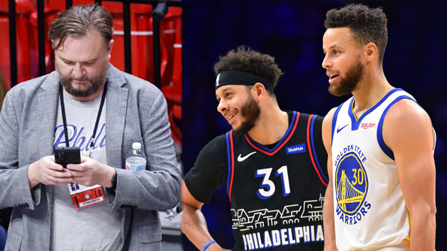 Chỉ vì đăng ảnh Stephen Curry chúc mừng em trai, chủ tịch 76ers bị phạt tiền tỷ
