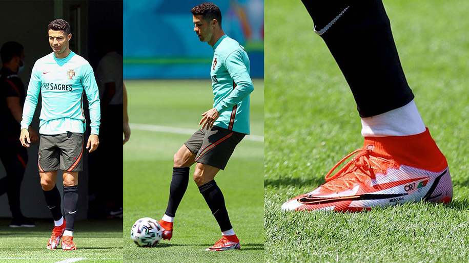 Cristiano Ronaldo diện giày thửa mới toanh trước ngày ra quân EURO 2021