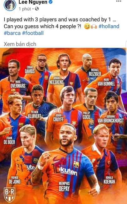 Lee Nguy&ecirc;̃n từng sát cánh cùng b&ocirc;́n huy&ecirc;̀n thoại người Hà Lan khoác áo Barcelona