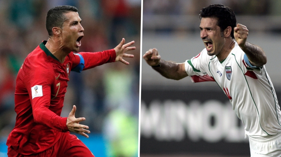 Ali Daei chúc mừng Cristiano Ronaldo sau khi kỷ lục bị xô đổ
