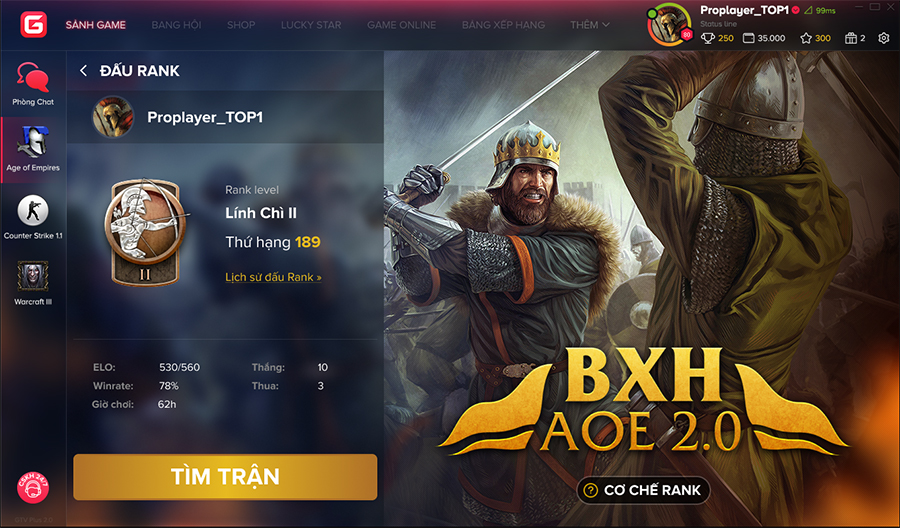 GPlay ch&iacute;nh thức ra mắt phi&ecirc;n bản AoE Ranking Beta test