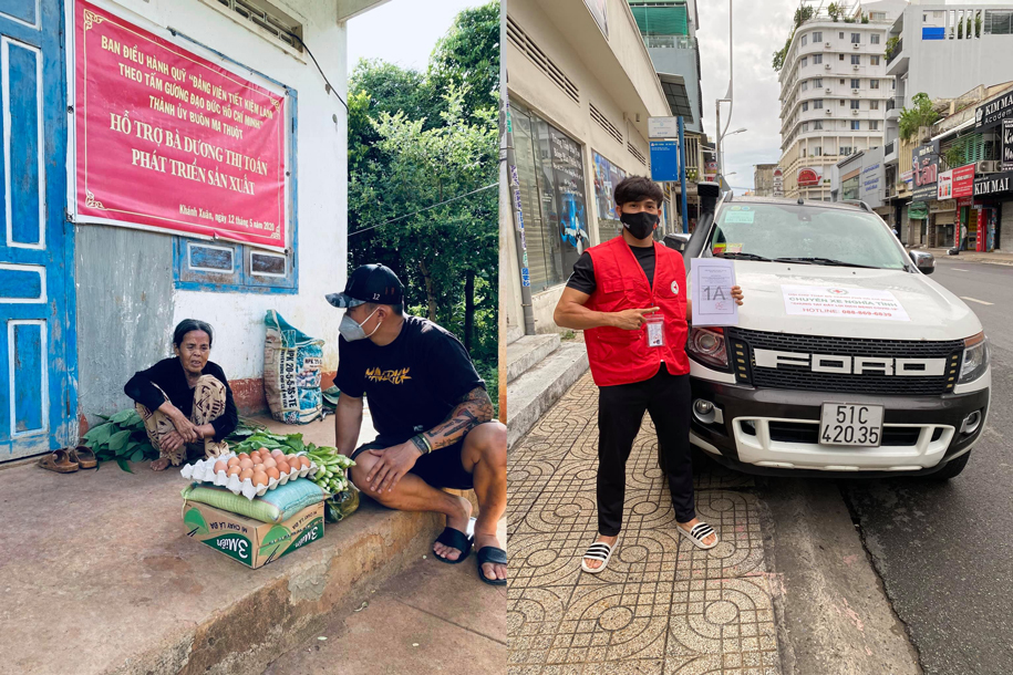 Trương Đình Hoàng, Nguyễn Trần Duy Nhất xuống đường hỗ trợ người dân mùa dịch COVID-19