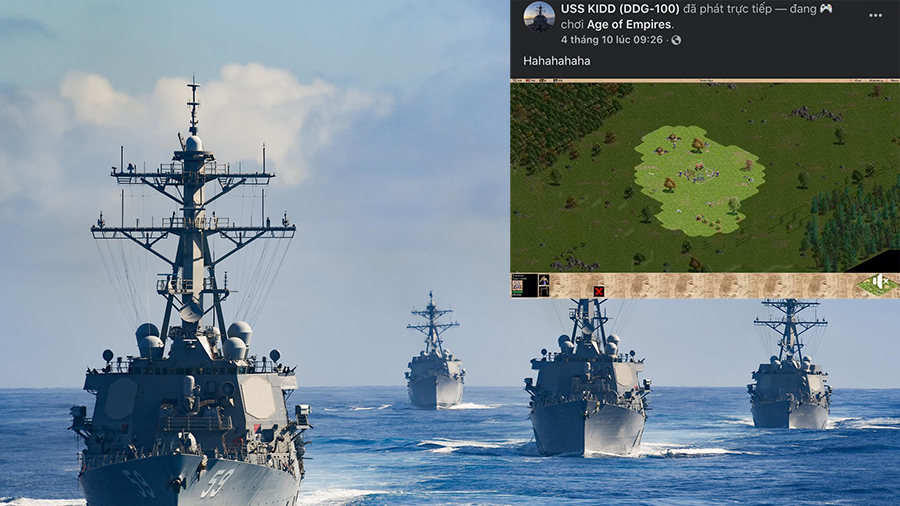 Facebook tàu khu trục Hải quân Mỹ bị hack, liên tục phát game AOE