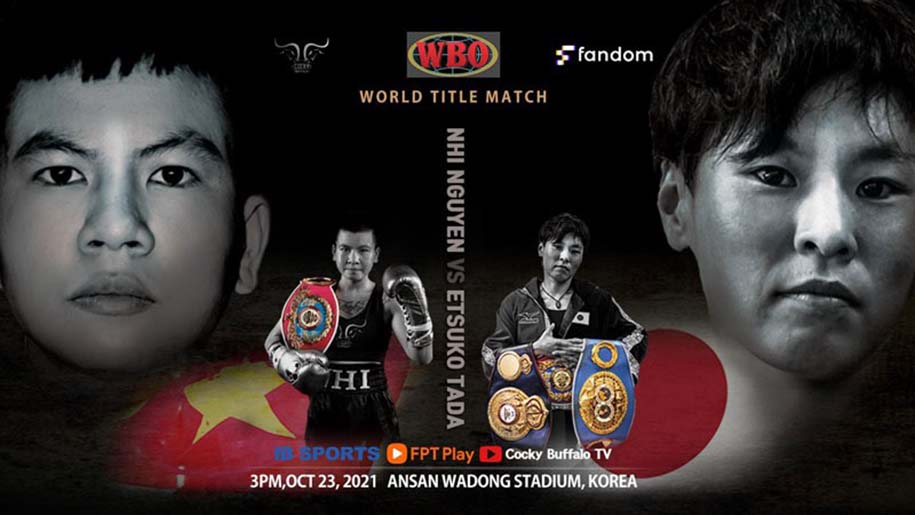 Xem trận tranh đai WBO thế giới Nguyễn Thị Thu Nhi vs Etsuko Tada ở đ&acirc;u, k&ecirc;nh n&agrave;o?