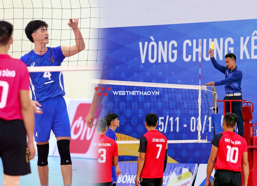 "Hot boy" Quản Trọng Nghĩa nhận thẻ vàng vì tranh cãi với trọng tài tại giải bóng chuyền hạng A 2021