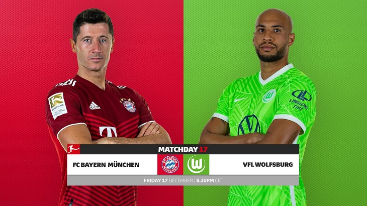 Lịch trực tiếp Bóng đá TV hôm nay 17/12: Bayern Munich vs Wolfsburg