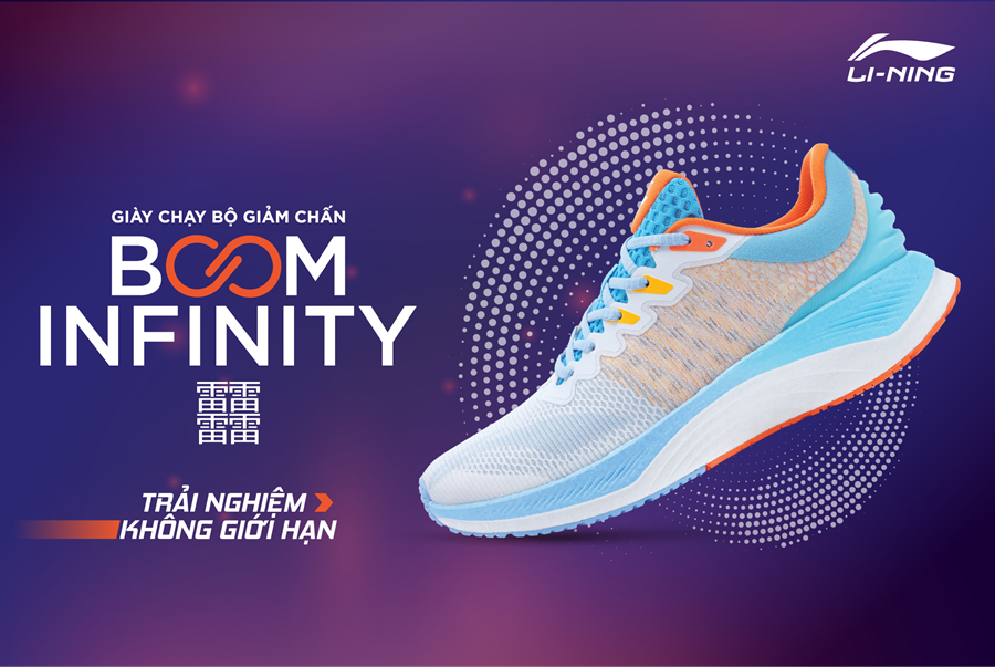 Giày chạy bộ giảm chấn BOOM INFINITY - trải nghiệm công năng không giới hạn
