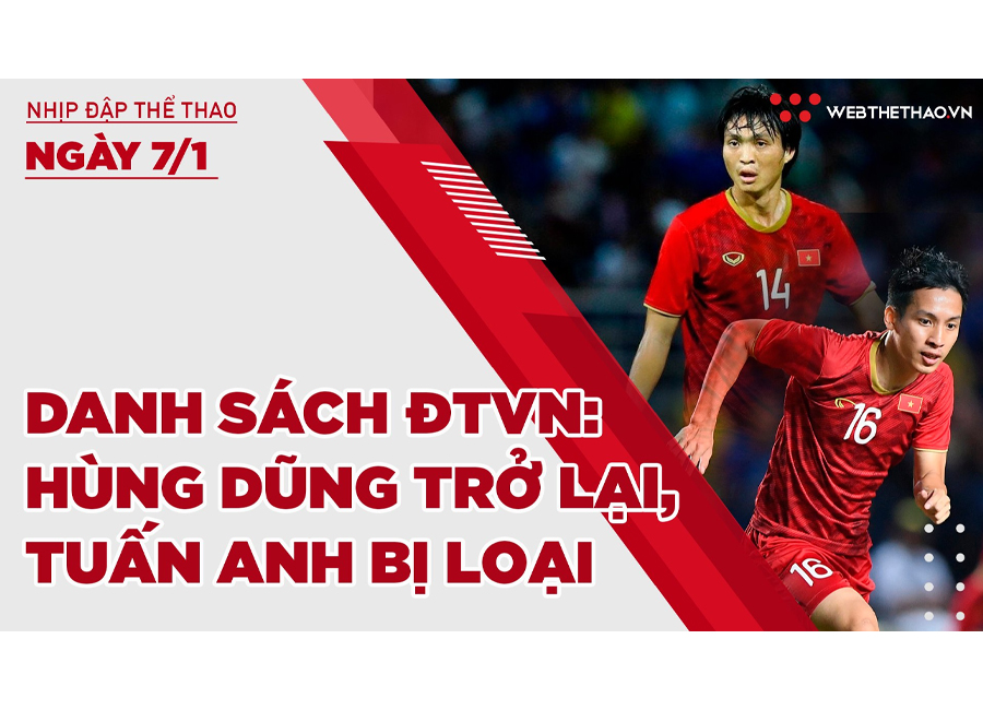 Nhịp đập thể thao | 7/1: Chốt danh sách ĐTVN: Hùng Dũng trở lại, Tuấn Anh bị loại
