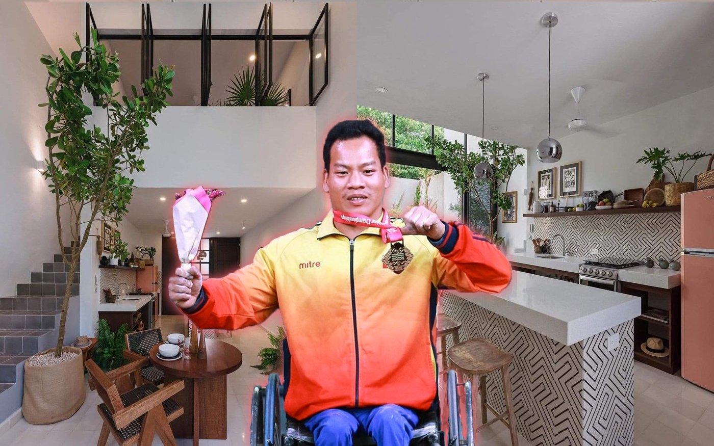 Đô cử Vàng Lê Văn Công hớn hở khoe nhà siêu đẹp Tết Nhâm Dần, quyết giành HCV Paralympic 2024