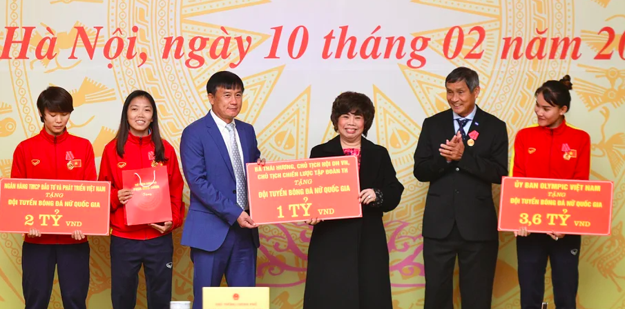 Tiền thưởng không ngừng tăng với tuyển nữ Việt Nam