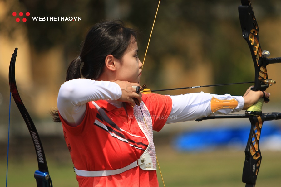 Hotgirl Ánh Nguyệt giải cơn khát HCV ở giải bắn cung tiền SEA Games 31