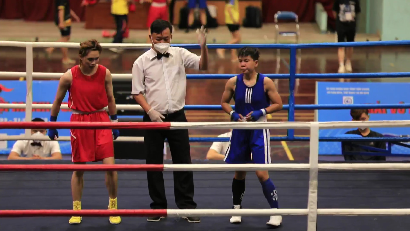 Nguyễn Thị Thu Nhi áp đảo đối thủ ngày trở lại giải VĐ Boxing các đội mạnh toàn quốc 2022