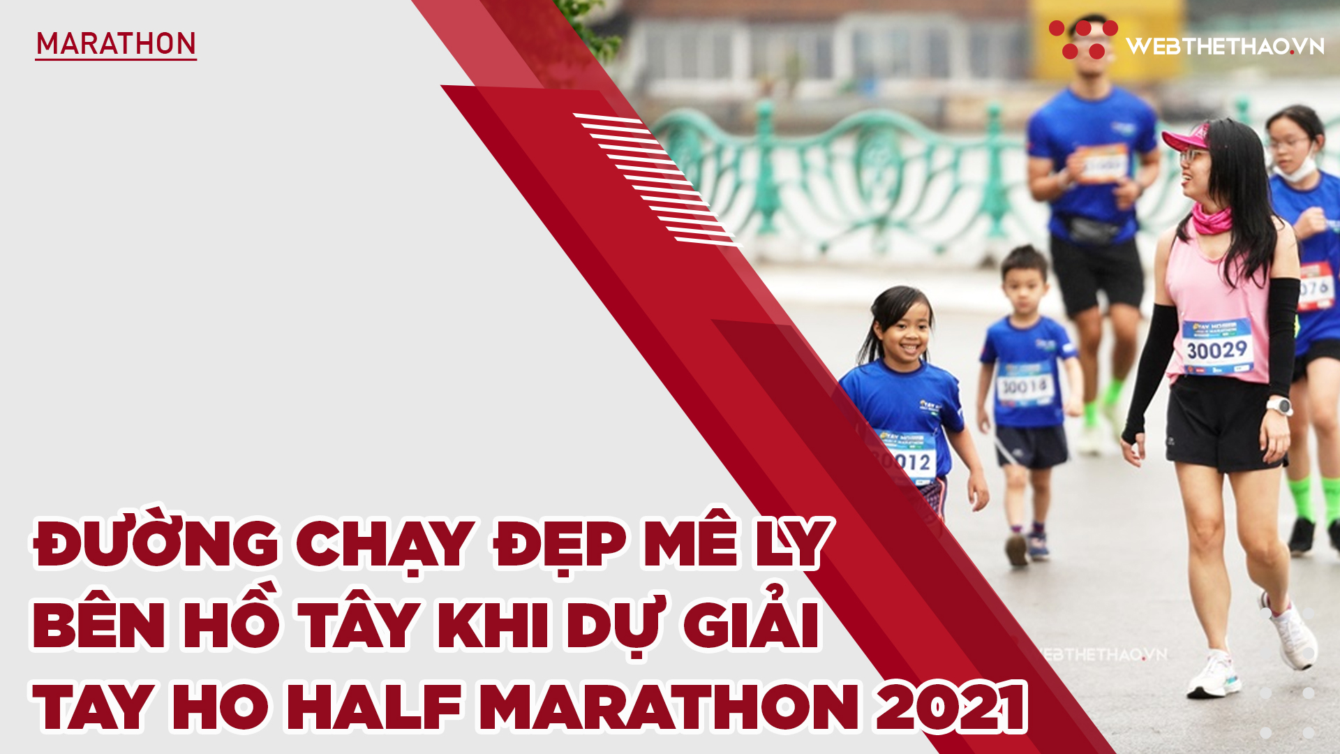 Các runner hâm nóng đường chạy đẹp mê ly bên Hồ Tây khi dự giải Tay Ho Half Marathon 2021