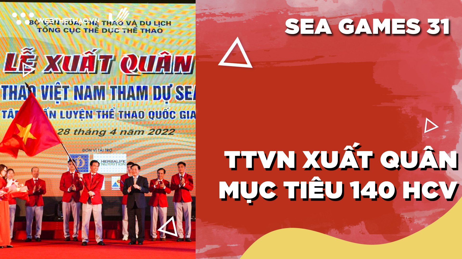 Đoàn TTVN xuất quân dự SEA Games 31, đặt mục tiêu giành 140 HCV