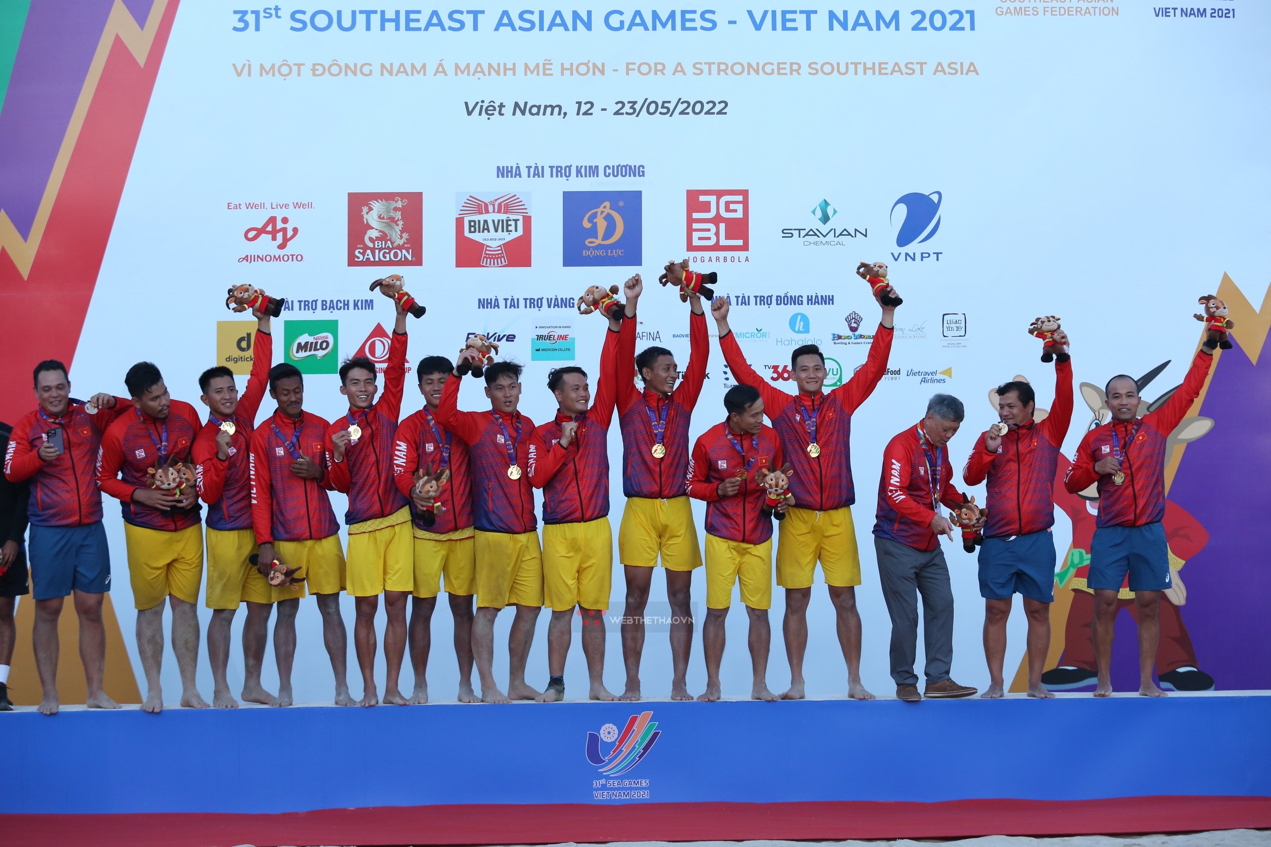 Lễ trao huy chương bộ môn bóng ném bãi biển nam SEA Games 31