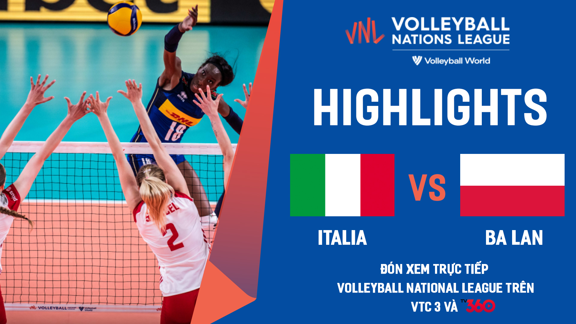 Highlights bóng chuyền nữ | Italia vs Ba Lan | giải Volleyball Nations League 2022