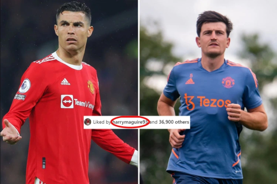 Ronaldo buồn vì bị MU cắt giảm lương, Maguire bấm nút “like”
