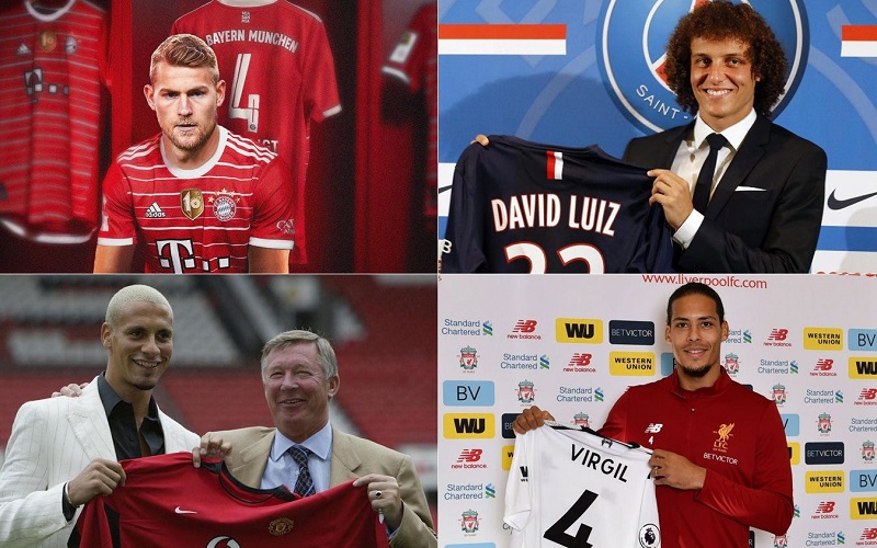 De Ligt hai lần trong Top 10 trung vệ đắt giá nhất thế giới