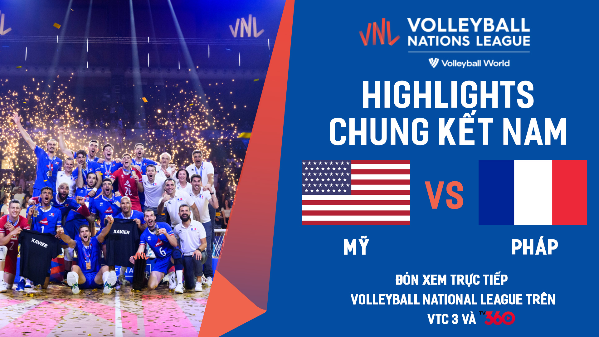 Highlights | chung kết bóng chuyền nam Mỹ vs Pháp | giải Volleyball Nations League 2022