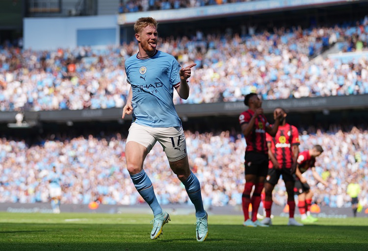 De Bruyne ghi bàn và kiến tạo trong một trận chỉ xếp sau Salah