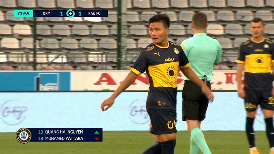 Quang Hải suýt kiến tạo thành bàn, Pau FC thua ngược đội bóng của Quang Vinh