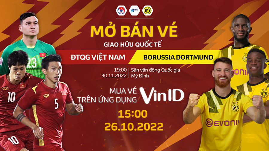 VFF giảm giá vé trận tuyển Việt Nam vs Dortmund