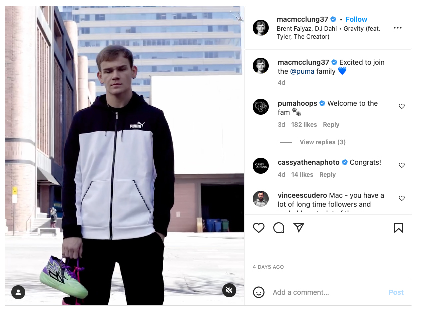 Mac McClung x&aacute;c nhận việc gia nhập đại gia đ&igrave;nh PUMA đ&uacute;ng 1 ng&agrave;y trước Slam Dunk Contest