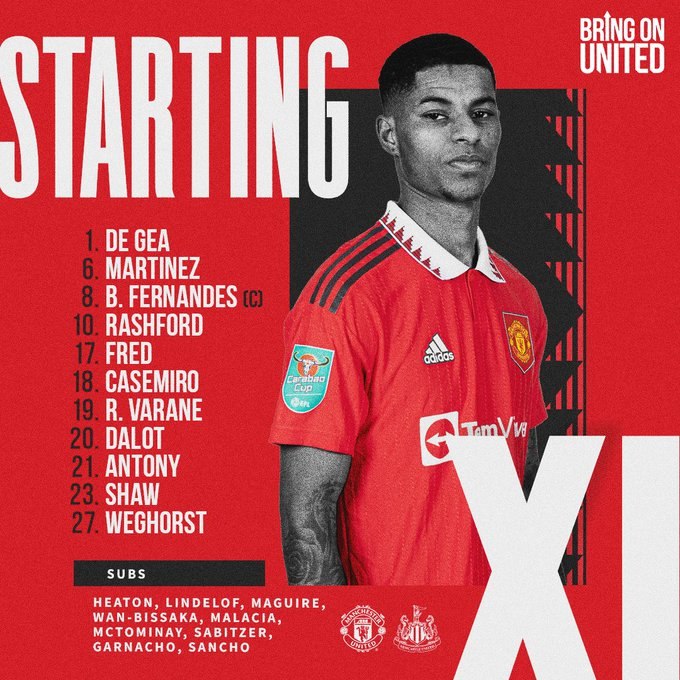 Đội hình ra sân MU vs Newcastle: Rashford đá chính
