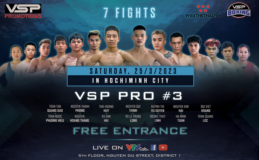 Lịch thi đấu Boxing VSP Pro 3: Nguyễn Văn Hải đối đầu tài năng trẻ