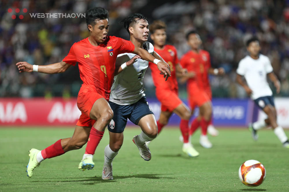 U22 Campuchia có nguy cơ bị loại sau khi thua U22 Myanmar