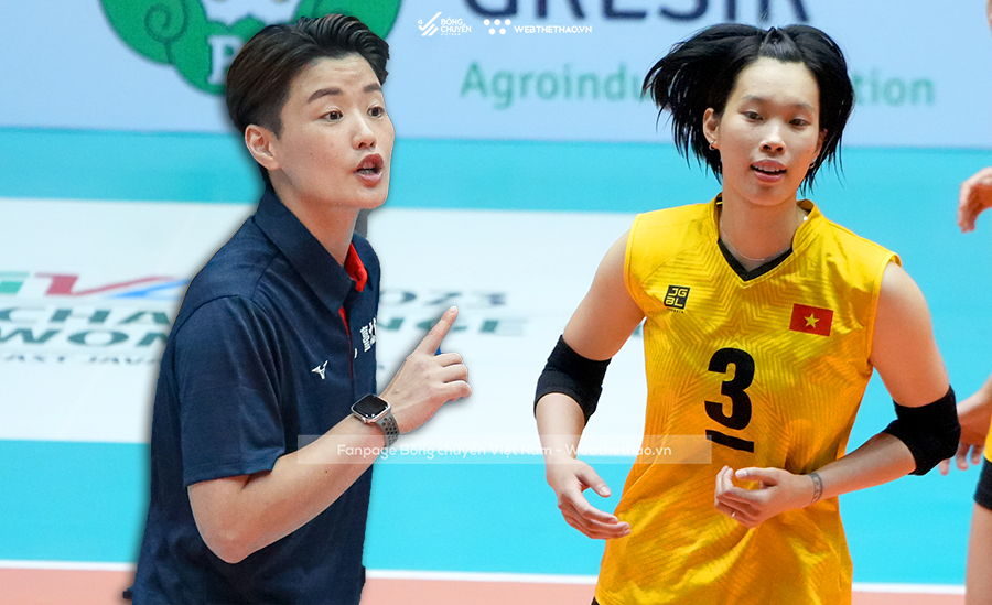 HLV Đài Bắc Trung Hoa cổ vũ trò cũ Thanh Thúy và Việt Nam trước trận Chung kết AVC Challenge Cup