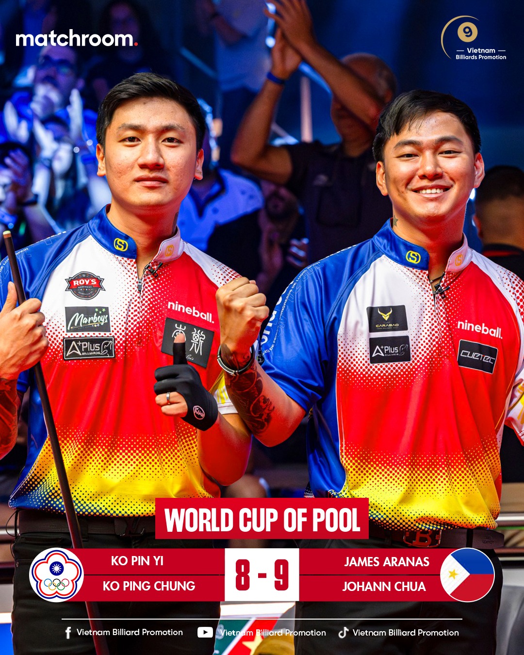 Kết quả tứ kết World Cup of Pool 2023 ngày 2/7: Bán kết ghi tên người Đức và Philippines