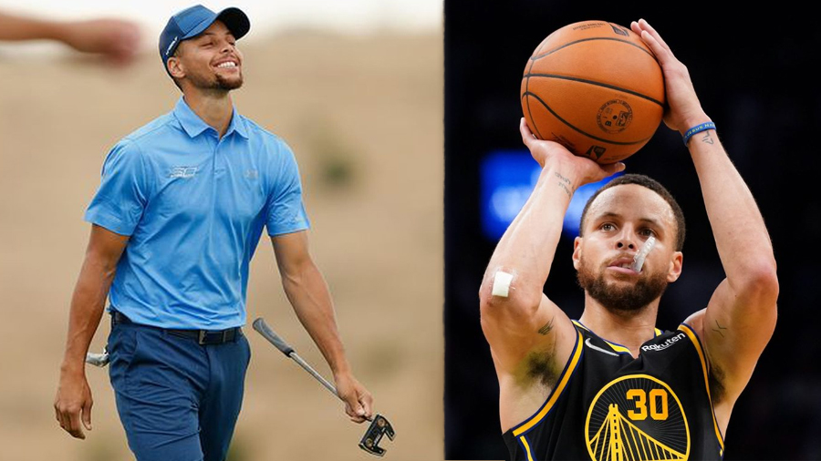 Stephen Curry đ&aacute;nh golf như n&eacute;m 3 điểm khiến giới NBA trầm trồ, v&ocirc; địch giải đấu ACC 2023