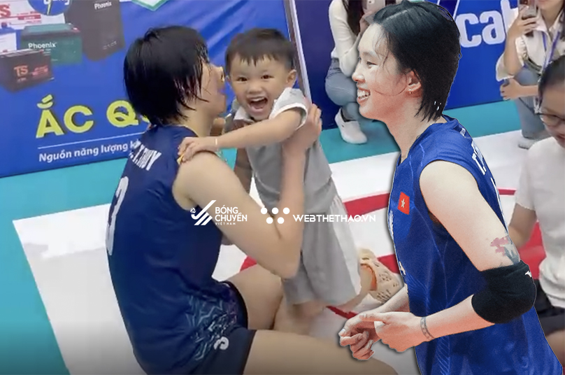 CĐV bóng chuyền nhí đặc biệt xuất hiện khiến đội trưởng Thanh Thúy phấn khích tột độ