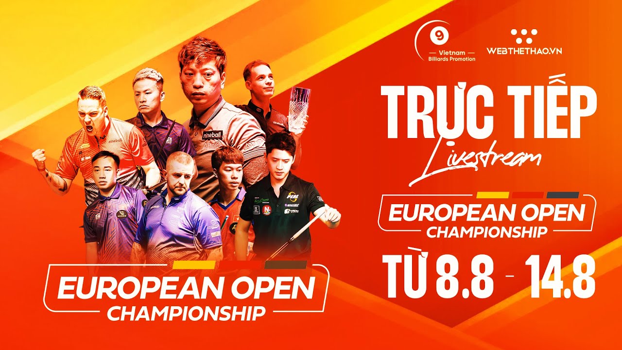 Trực tiếp billiard pool 9 bóng European Open 2023 hôm nay 12/08: Sanchez Ruiz chạm trán Alcaide