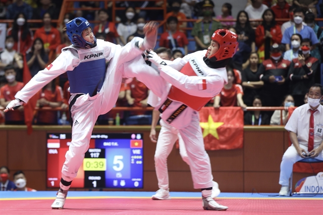 Cô gái Thái Bạc Thị Khiêm đánh bại đương kim á quân taekwondo ASIAD, giành thêm huy chương cho đoàn TTVN