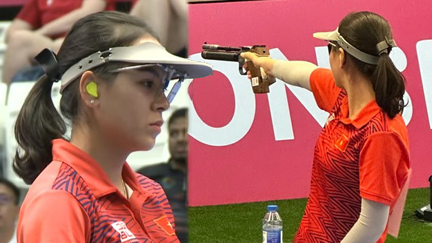 Xạ thủ Olympic Trịnh Thu Vinh rơi nước mắt v&igrave; &ldquo;bắn hỏng