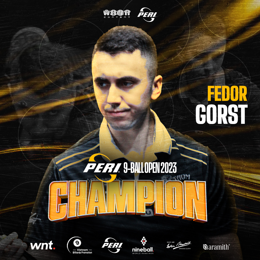 Khiến Feliciano "tâm phục khẩu phục", Fedor Gorst vô địch Peri 9-Ball Open 2023