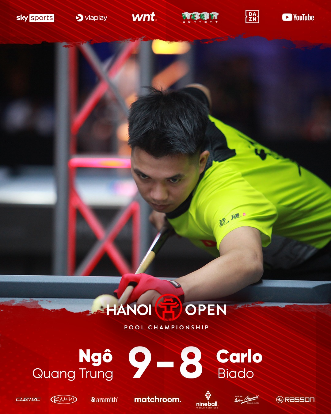 Hanoi Open Pool Championship 2023 ngày 10/10: Ngô Quang Trung ngược dòng khó tin trước Biado