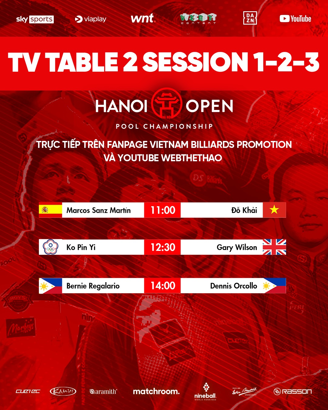 TRỰC TIẾP Hanoi Open Pool Championship ngày 12/10